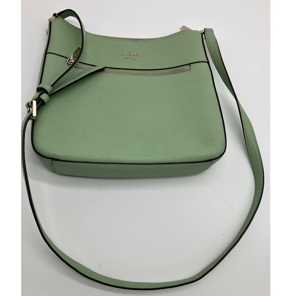 Kate Spade Mint Green Pebbled Leather Crossbody Bag Gold Hardware PXRU7507 - Picture 1 of 8